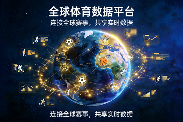 全球体育数据平台概念图，展示地球与数据网络连接